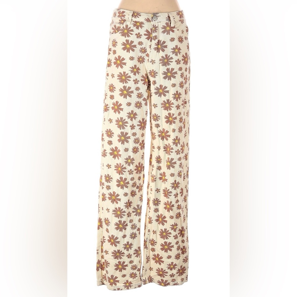 Bailey Rose Floral Patterned Wide-Leg Jeans